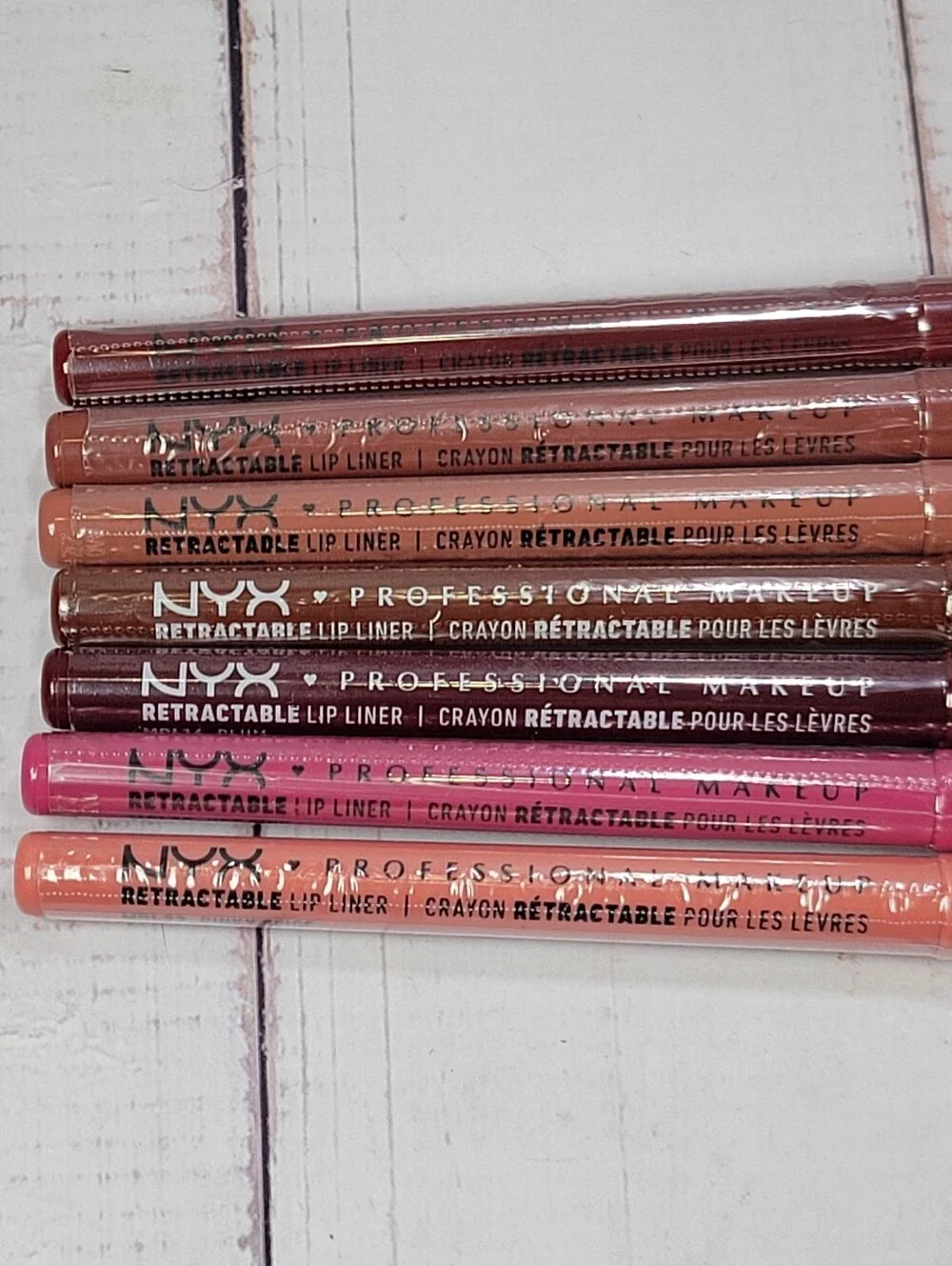 7 Piece Nyx Retractable Long-Lasting Mechanical Lip Liner Bundle NEW!